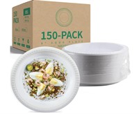 Reusable Plastic Plates, 9in 150 Pack