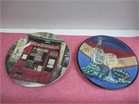 Two Collector  Plates Vine Themed