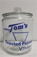 Tom's toasted peanuts glass jar with lid