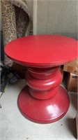 Large red drum table, nice shade of brick red,