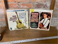 George Jones & Hank Williams greatest hits LPs