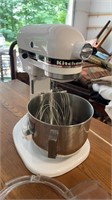 White KitchenAid professional stand mixer