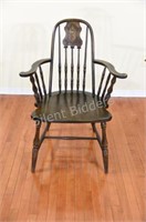 Windsor Style Arm Chair with Box Turned Legs