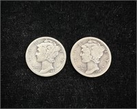 1916 & 1929 D Mercury Silver Dimes
