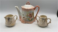 Porcelain Teapot Hand-painted by Helen Webb &