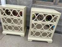 2-Mirrored 3-Drawer Night Stands, 22 x 30 x 14in.