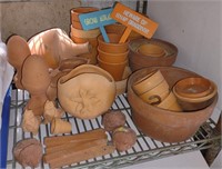 Collection of Clay Flower Pots & Figurines