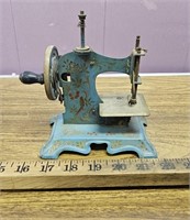 Antique Metal Child's Hand Crank Sewing Machine-
