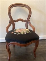 Antique Needlepoint Seated Chair