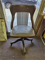 Antique H.B. & W. CO Office Chair- Swivels