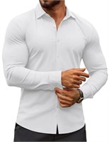 Size Large COOFANDY Men's Muscle Fit Dress Shirts