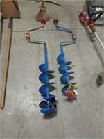 Pair of ice augers