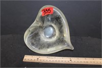 Heavy Glass Heart Bowl