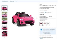 E7158  Infans 12V Kids Ride On Car Maserati, Pink