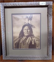 Chief Rain In Face Framed Photo, 13" x 15"