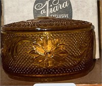 Tiara Amber 3.5" Lidded Trinket Bowl