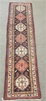 Vintage handmade Persian runner approx. 36" x 136"
