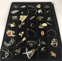 Lot of various costume jewelry tray not included