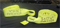 (2) Tow Straps, 3"x17FT 4" and 4"x16FT 7"