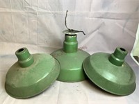 Green and White Enamelware Light Fixtures