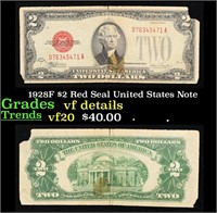 1928F $2 Red Seal United States Note Grades vf det