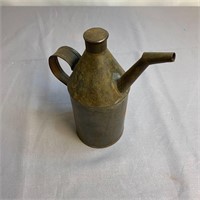 Antique Primitive Soldered Tin Handled Tea Pot