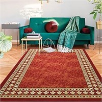 Antep Rugs 5x7 Non-Skid (Maroon Beige)