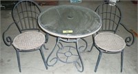 Iron Patio Table and 2 Chairs