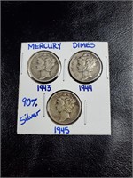90% Silver Mercury Dimes