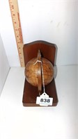 wooden globe book end