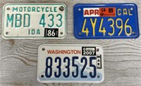 (3) Vintage Motorcycle Plates