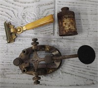 Antique Razor, Transmitter & Bottle