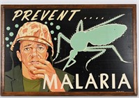 VIETNAM INSTRUCTIONAL POSTER WARNING OF MALARIA