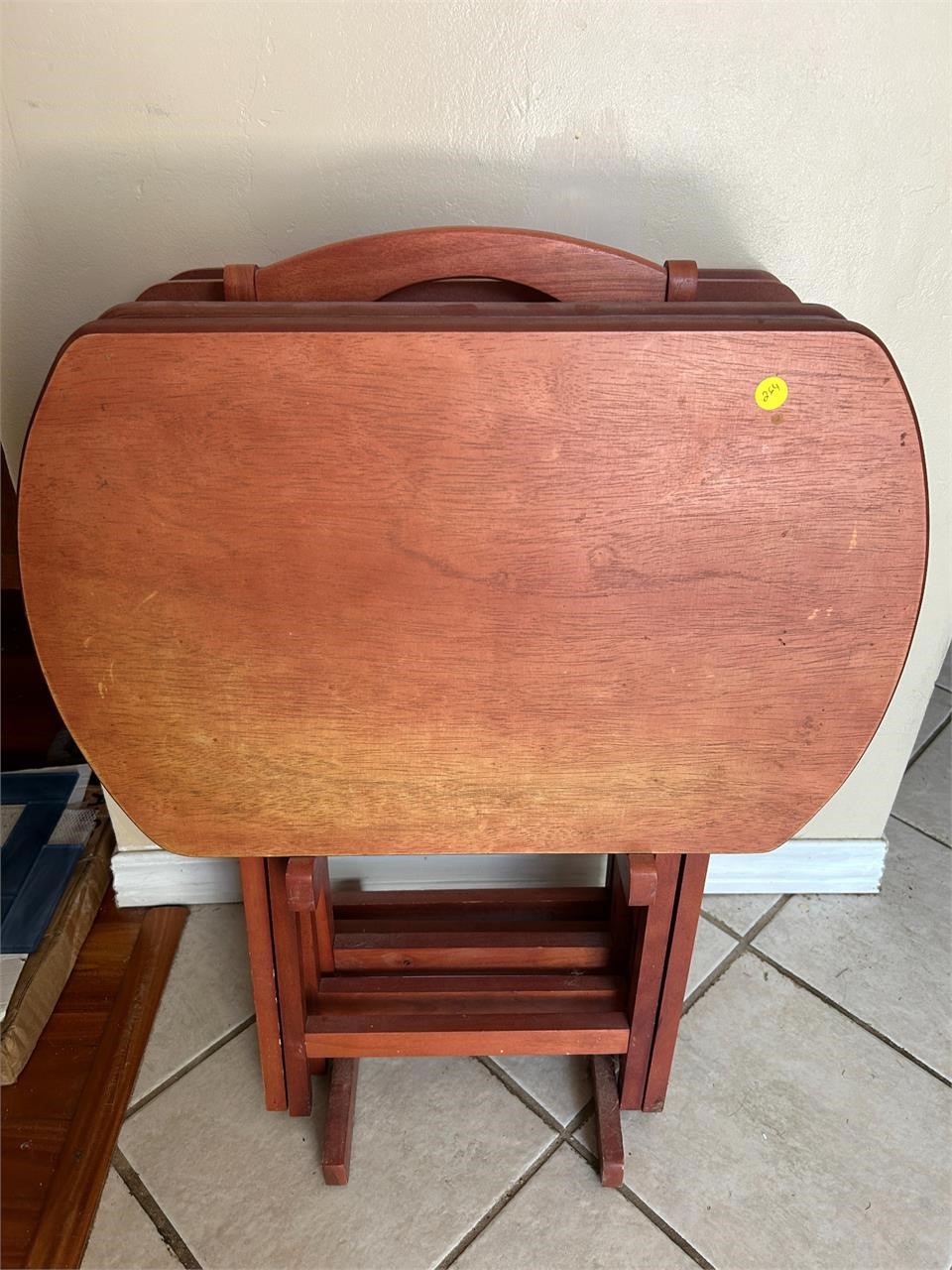 Wooden TV Trays w/ Storage Stand