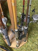 Fishing poles & holder