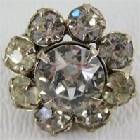 Vintage White Tiny Rhinestone Brooch