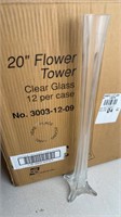 9e 20” Flower Tower Clear Glass