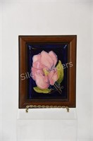 Moorcroft Pink Hibiscus Framed Wall Plaque