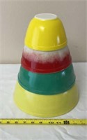 Vintage Pyrex Primary Color  Nesting Bowls