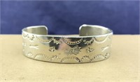 Southwest Sterling 5/8 Inch Wide Tooled Cuff