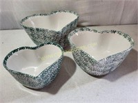 Three Stoneware Nesting Bowls