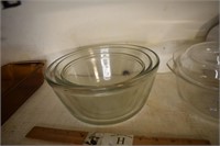Three Glass Mixing Bowls