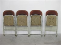 4 Samson Folding Chairs - Metal With Padding