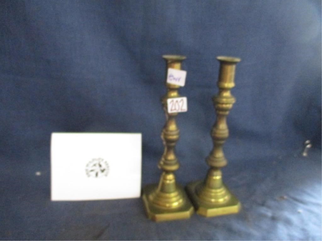 brass candle holders .