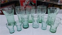 Vintage Coca-Cola Green Glassware