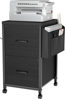 ROSONG 2 Drawer Cabinet on Wheels  Black