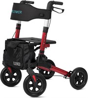 ELENKER Rollator  Outdoor  10 Wheels  Red