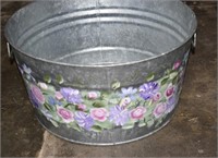 Hand Painted Galvanized Tub