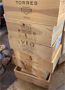 Group of 6 wine boxes