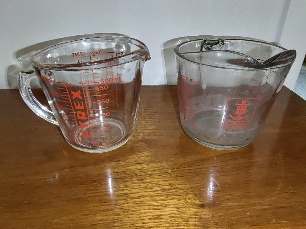 Anchor Hocking and Pyrex Measuring Cups